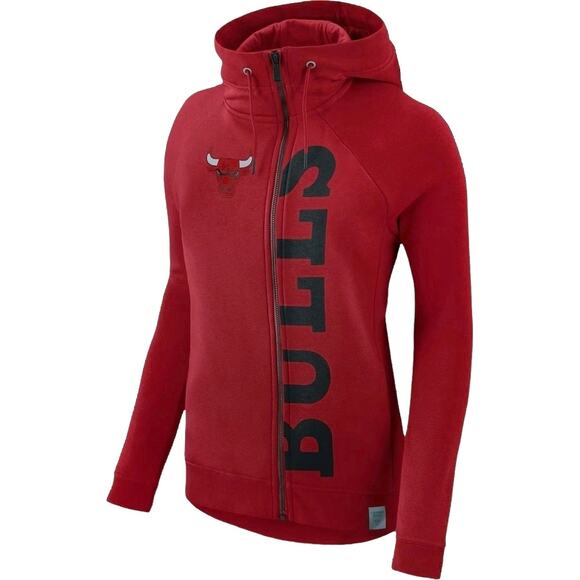 Nike Tops - NIKE Chicago Bulls NBA modern cape full zip high low hoodie sweatshirt Sz S NEW